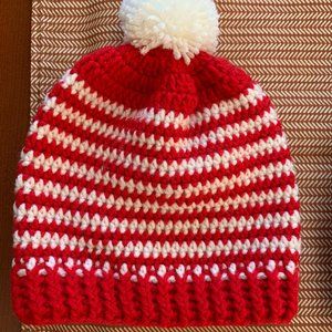 Crocheted Toddler Beanie with PomPom (For Ages 1-3)